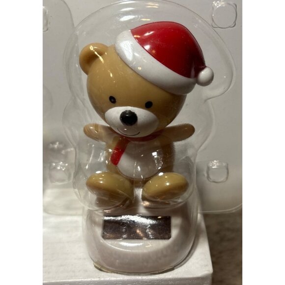 Solar Dancing Penguin Elf & Teddy Bear Christmas Figurines Decorative Collectibl - Picture 2 of 6